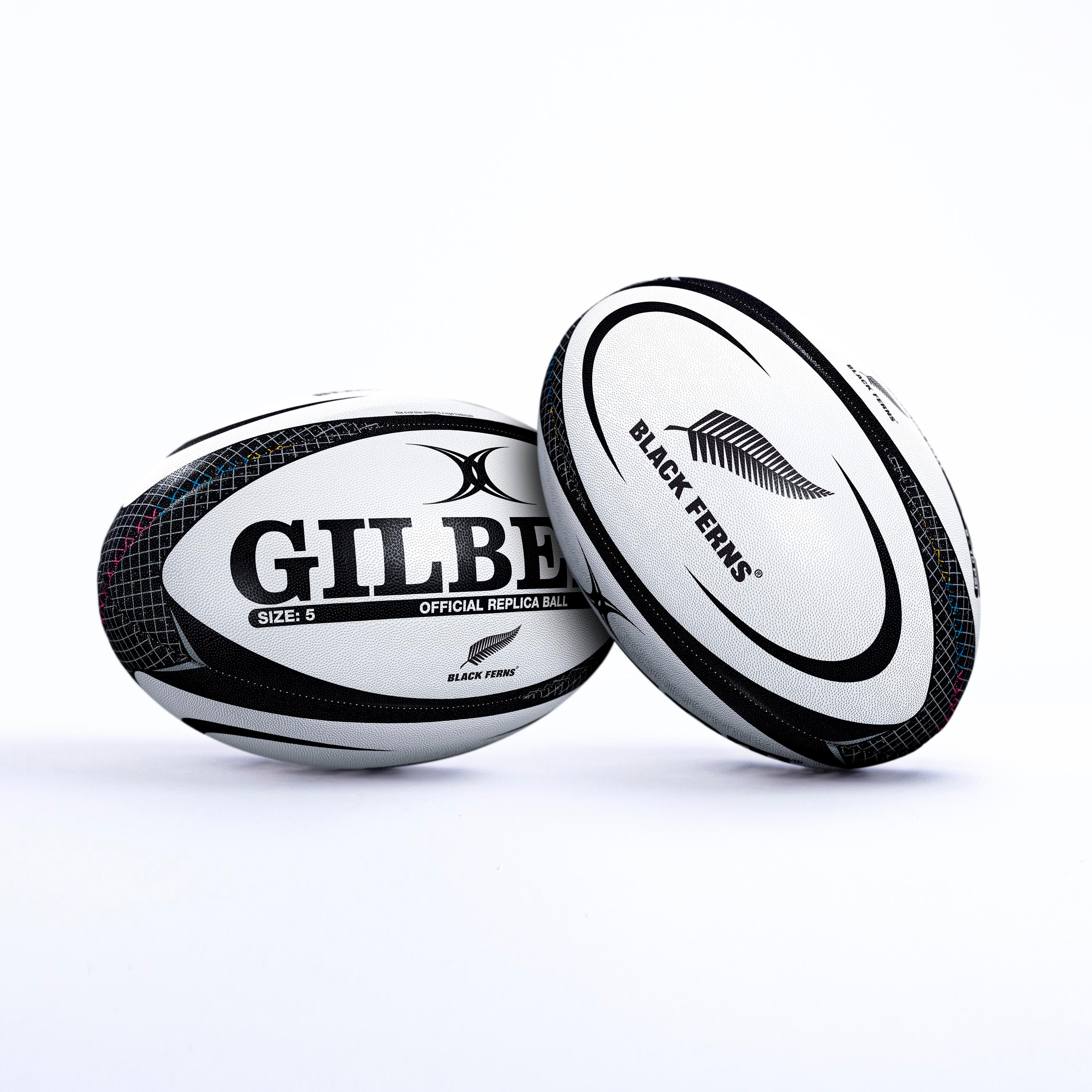 gilbert-rugby-black-ferns-replica-ball-size-5-pallone-rugby-replica image 1