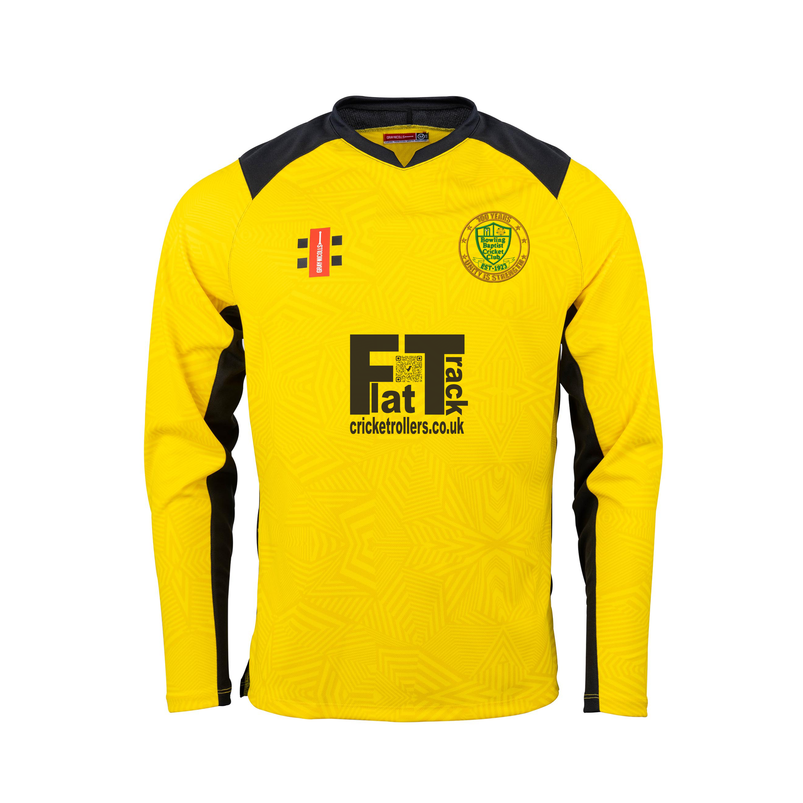 gray-nicolls-pro-t20-maglia-cricket-manica-lunga-senior-giallo-nero-bowling-bapt image 1