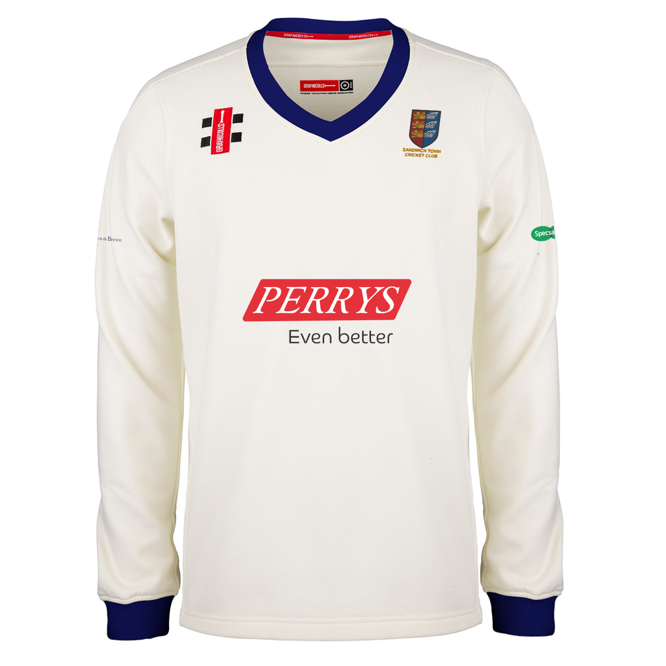 gray-nicolls-sandwich-town-cc-pro-performance-maglione-match-adulto-avorio-navy image 1
