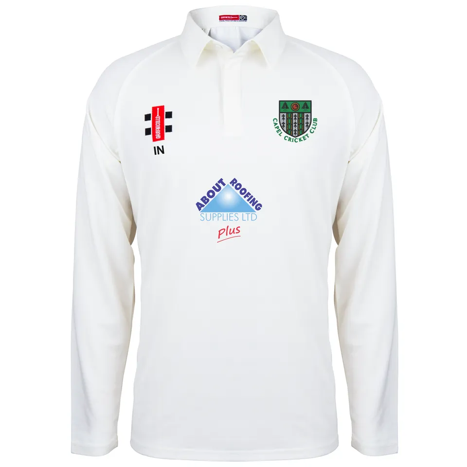 gray-nicolls-capel-cricket-club-maglia-matrix-v2-manica-lunga-avorio-u9-11 image 1
