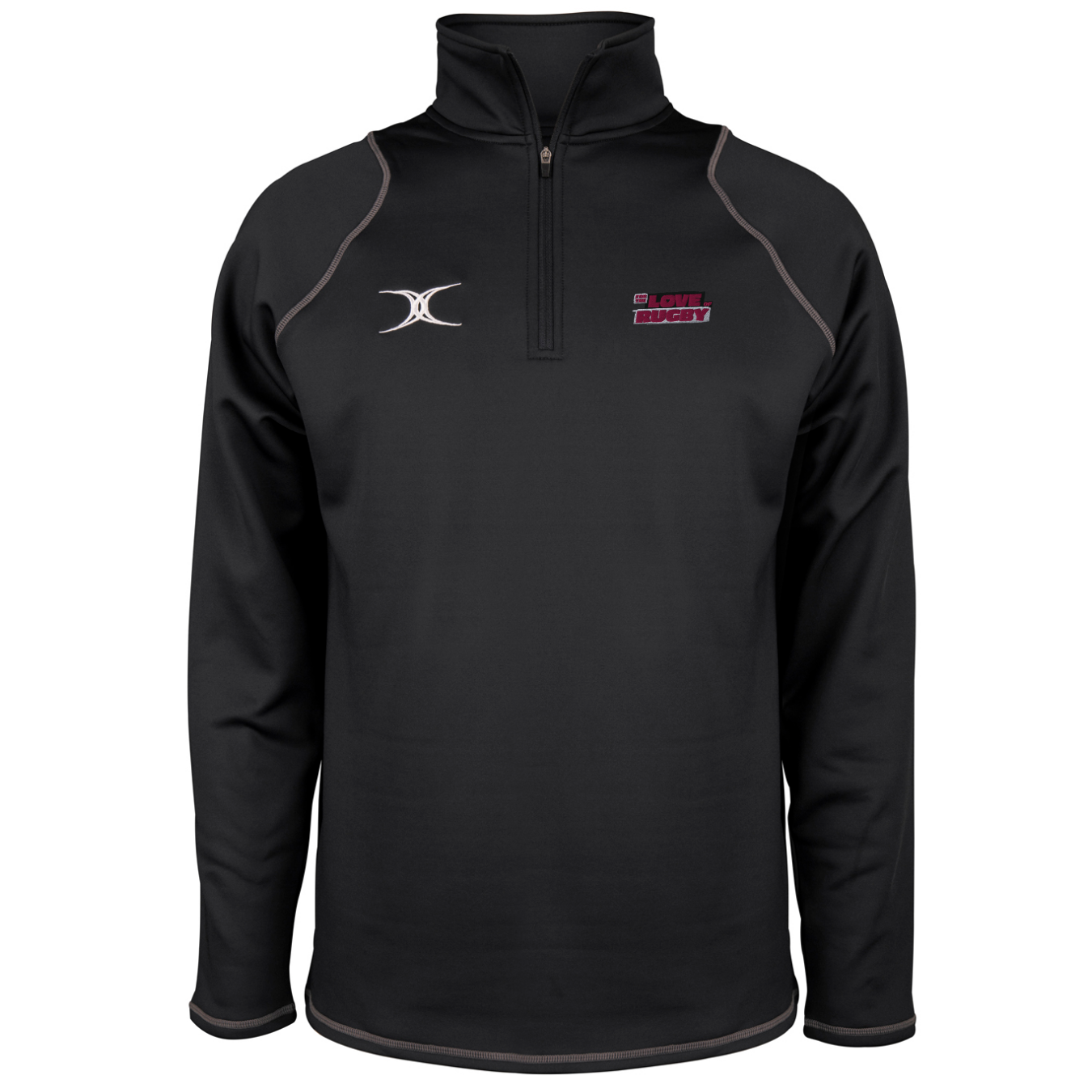 gilbert-rugby-for-the-love-of-rugby-quest-pile-1-4-zip-nero-junior image 1