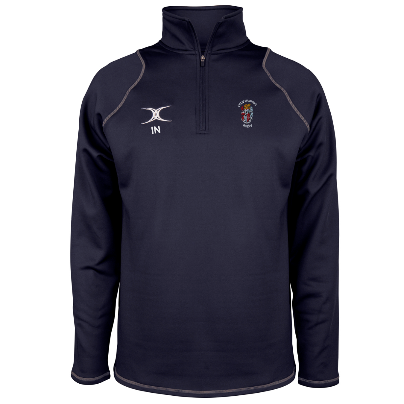 gilbert-rugby-cccu-rugby-pile-1-4-zip-quest-uomo-blu-navy-senior image 1