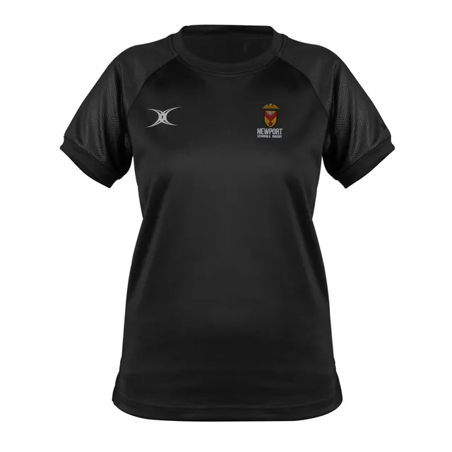 gilbert-rugby-newport-schools-t-shirt-evo-donna-nera-manica-corta image 1
