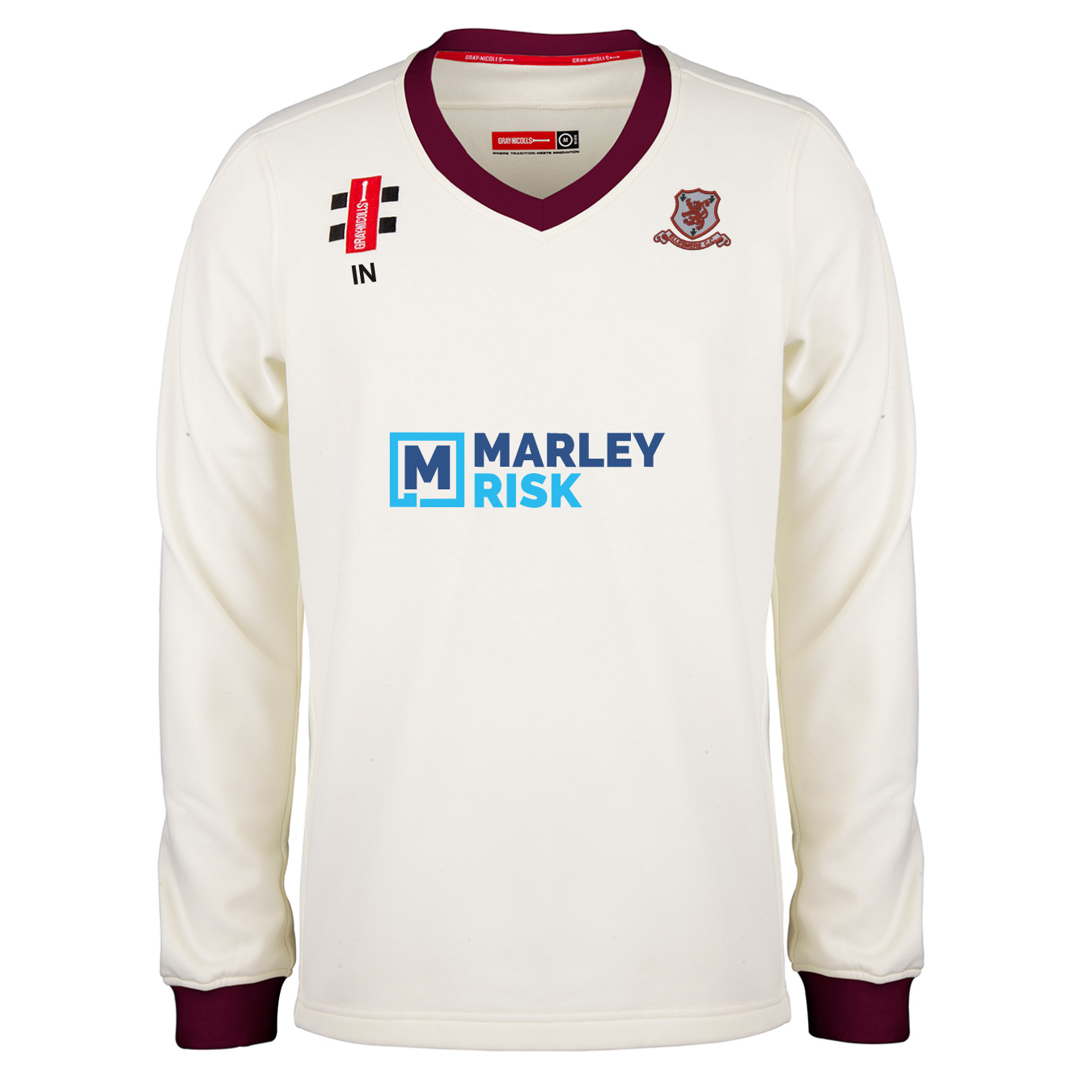 gray-nicolls-ellesmere-senior-pro-performance-maglione-match-avorio-maroon-adult image 1