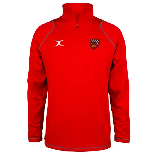 gilbert-rugby-skipton-rfc-quest-pile-1-4-zip-uomo-rosso image 1
