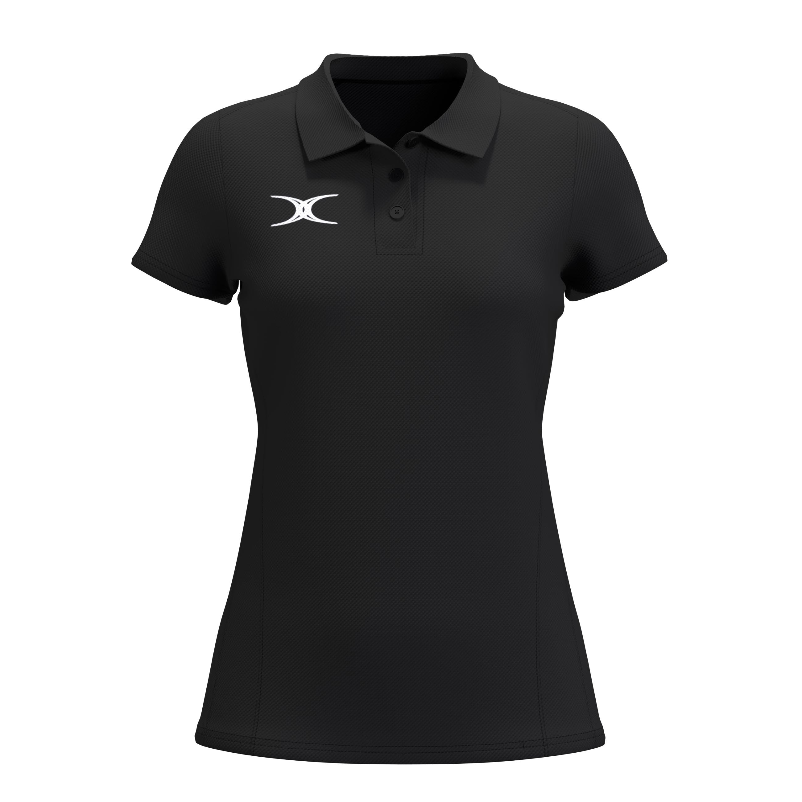 gilbert-rugby-atom-polo-manica-corta-donna-nero-blu-navy-bianco image 1