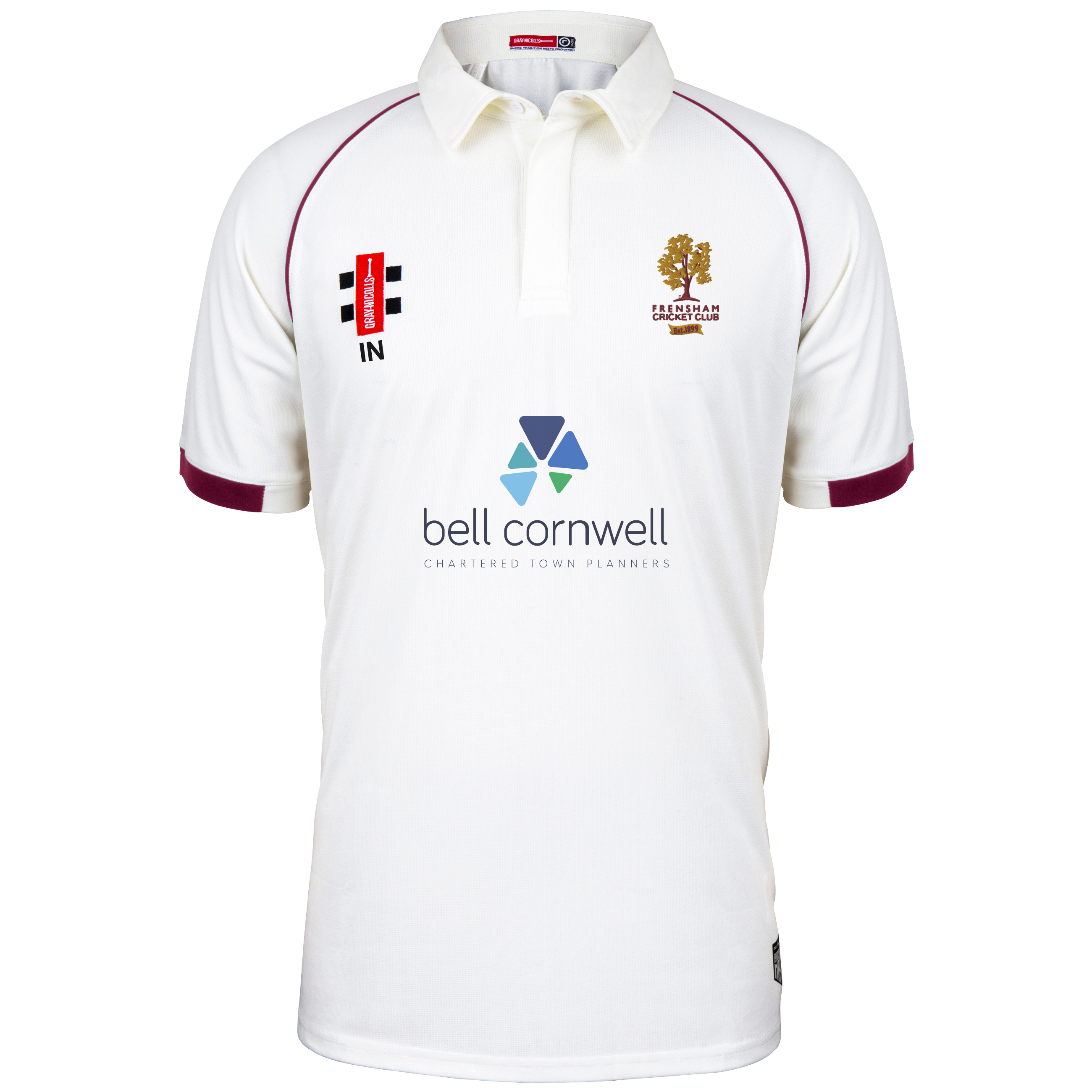 gray-nicolls-frensham-cc-maglia-matrix-v2-manica-corta-avorio-bordeaux-senior image 1