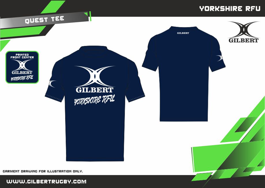 gilbert-rugby-yorkshire-rfu-quest-t-shirt-bambino-blu-navy-grafica image 2