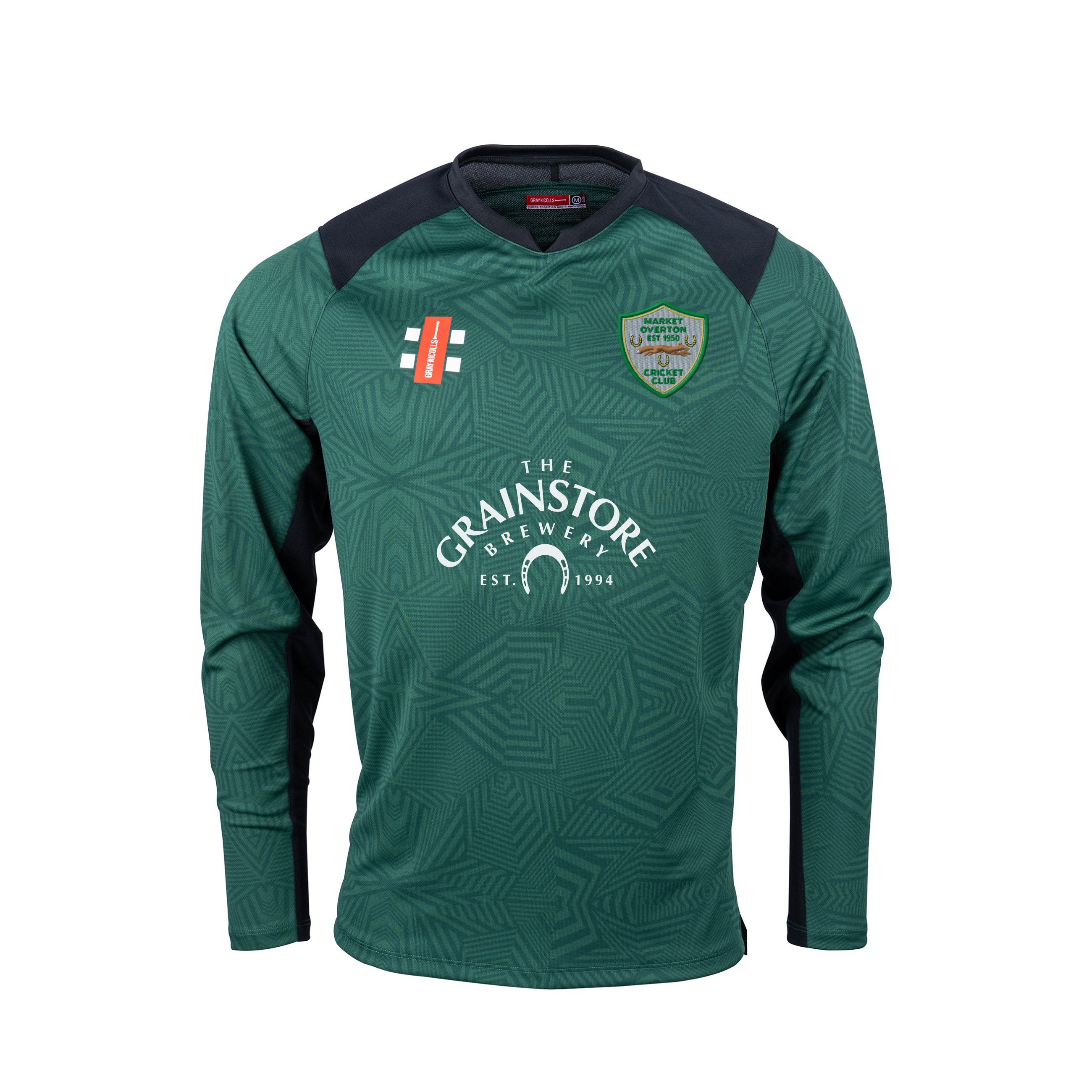 gray-nicolls-market-overton-cc-senior-maglia-gara-pro-t20-manica-lunga-verde-ner image 1