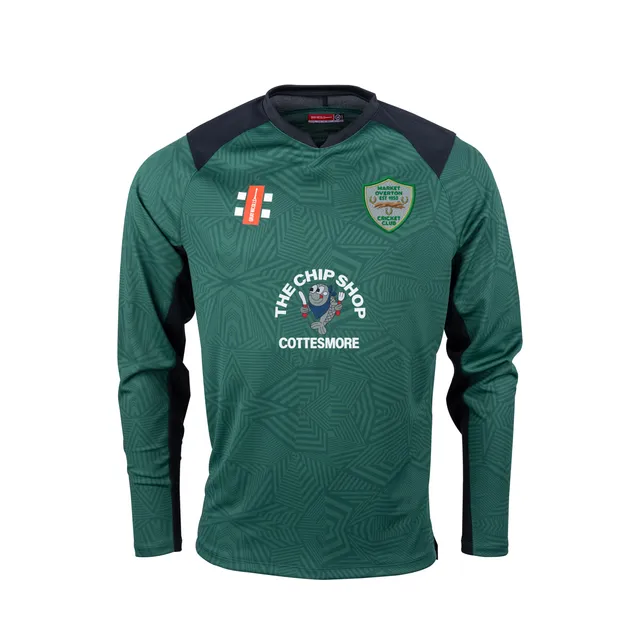 gray-nicolls-market-overton-cc-maglia-match-junior-pro-t20-manica-lunga-verde-ne image 1