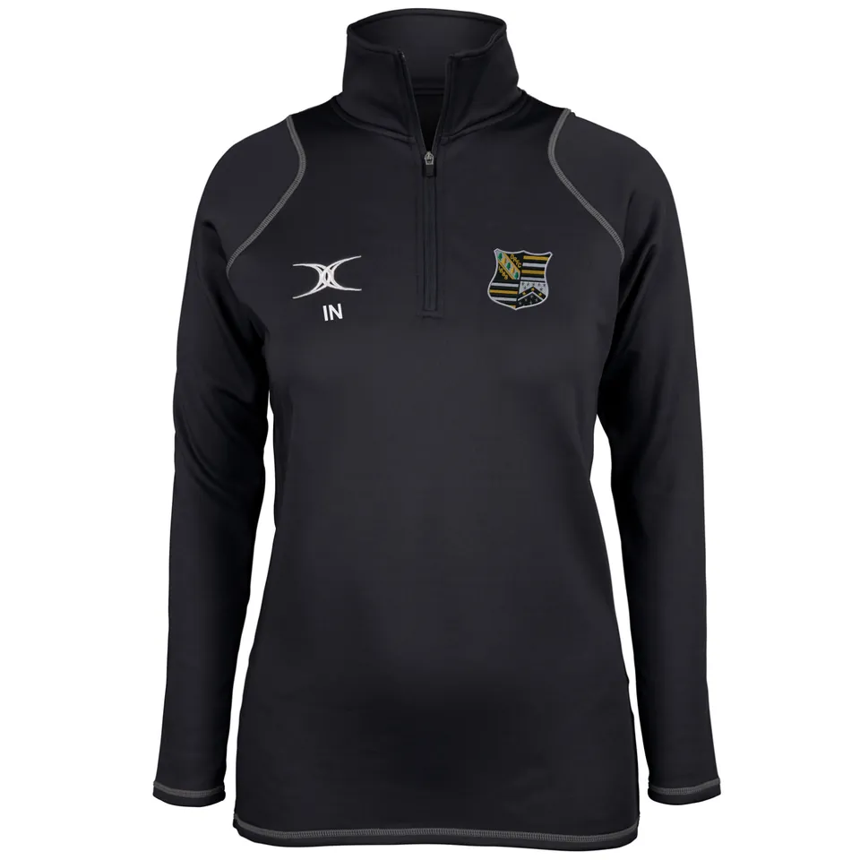 gilbert-rugby-oadby-wyggestonians-rfc-quest-pile-donna-1-4-zip-nero image 1