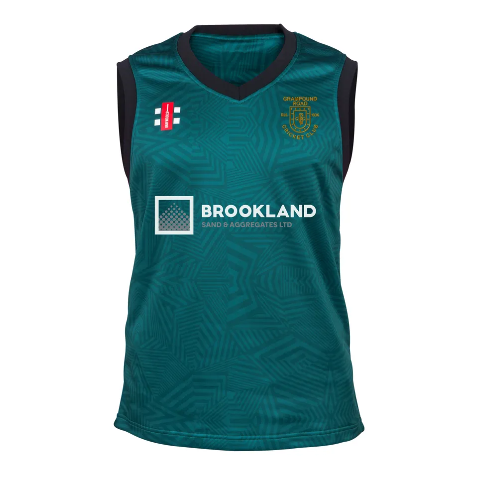 gray-nicolls-grampound-road-cc-pro-t20-gilet-slipover-junior-verde-nomi-numeri image 1
