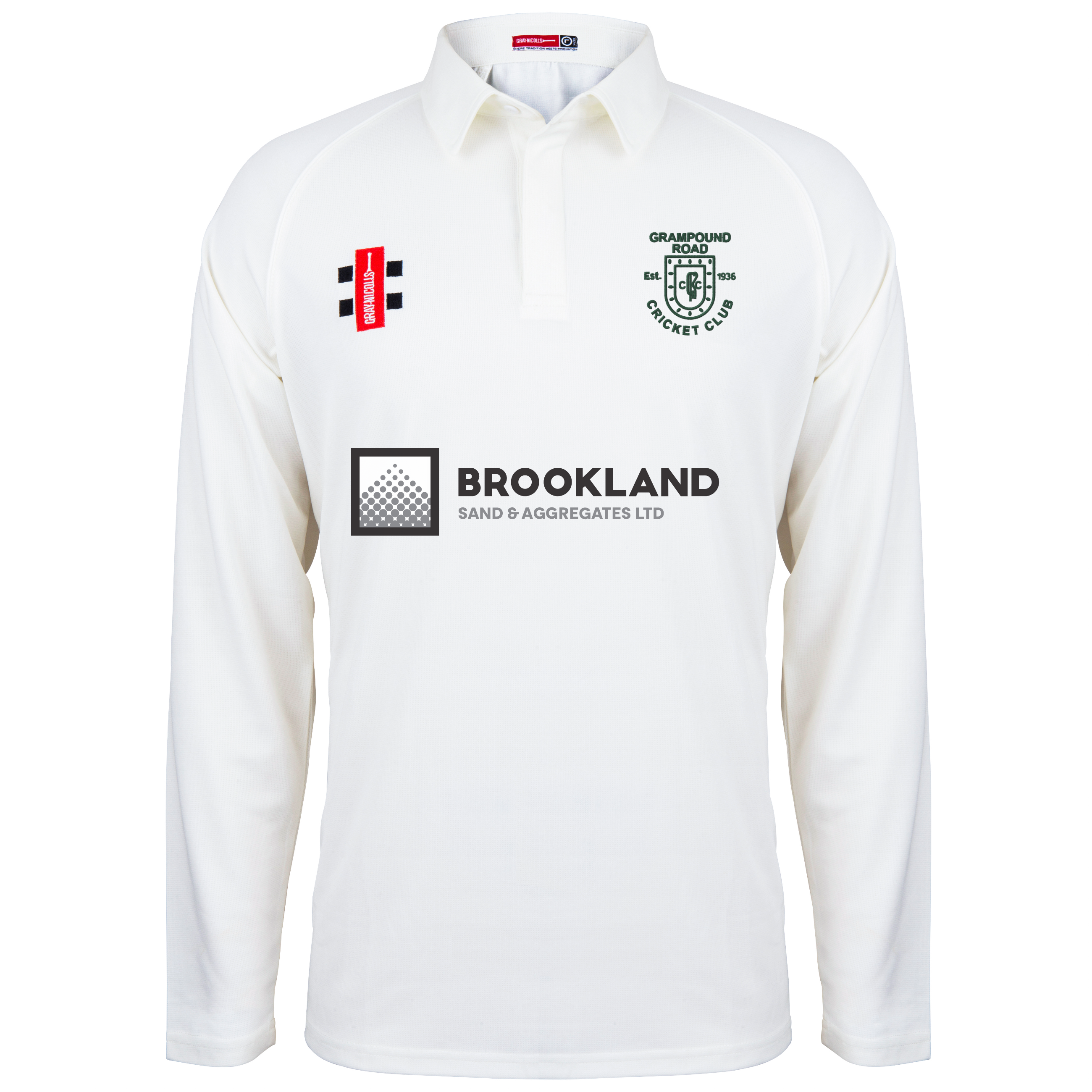 gray-nicolls-grampound-road-cc-maglia-match-matrix-v2-manica-lunga-senior-avorio image 1