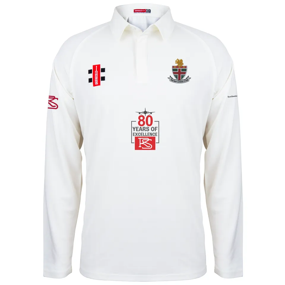 gray-nicolls-harlow-cc-matrix-v2-camicia-cricket-junior-manica-lunga-avorio image 1
