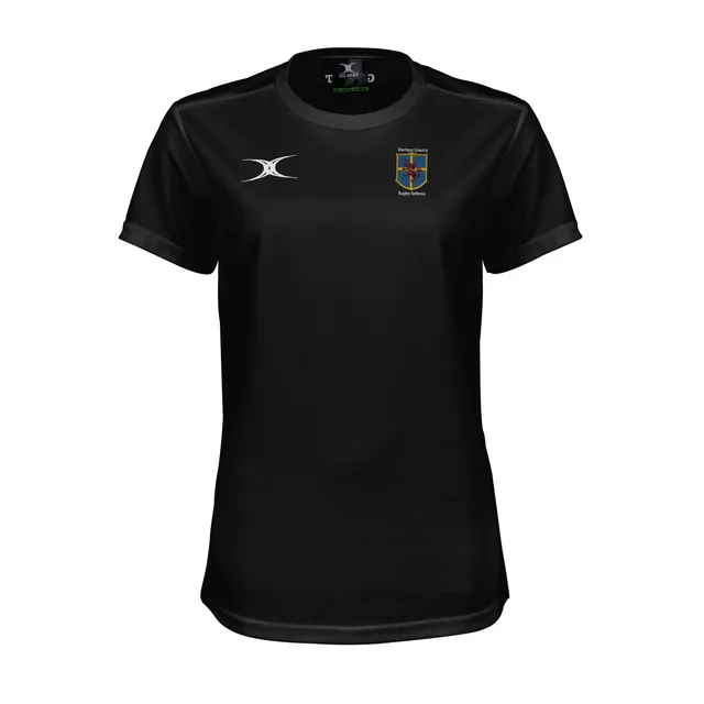gilbert-rugby-durham-county-referee-photon-ii-t-shirt-donna-nero-manica-corta image 1