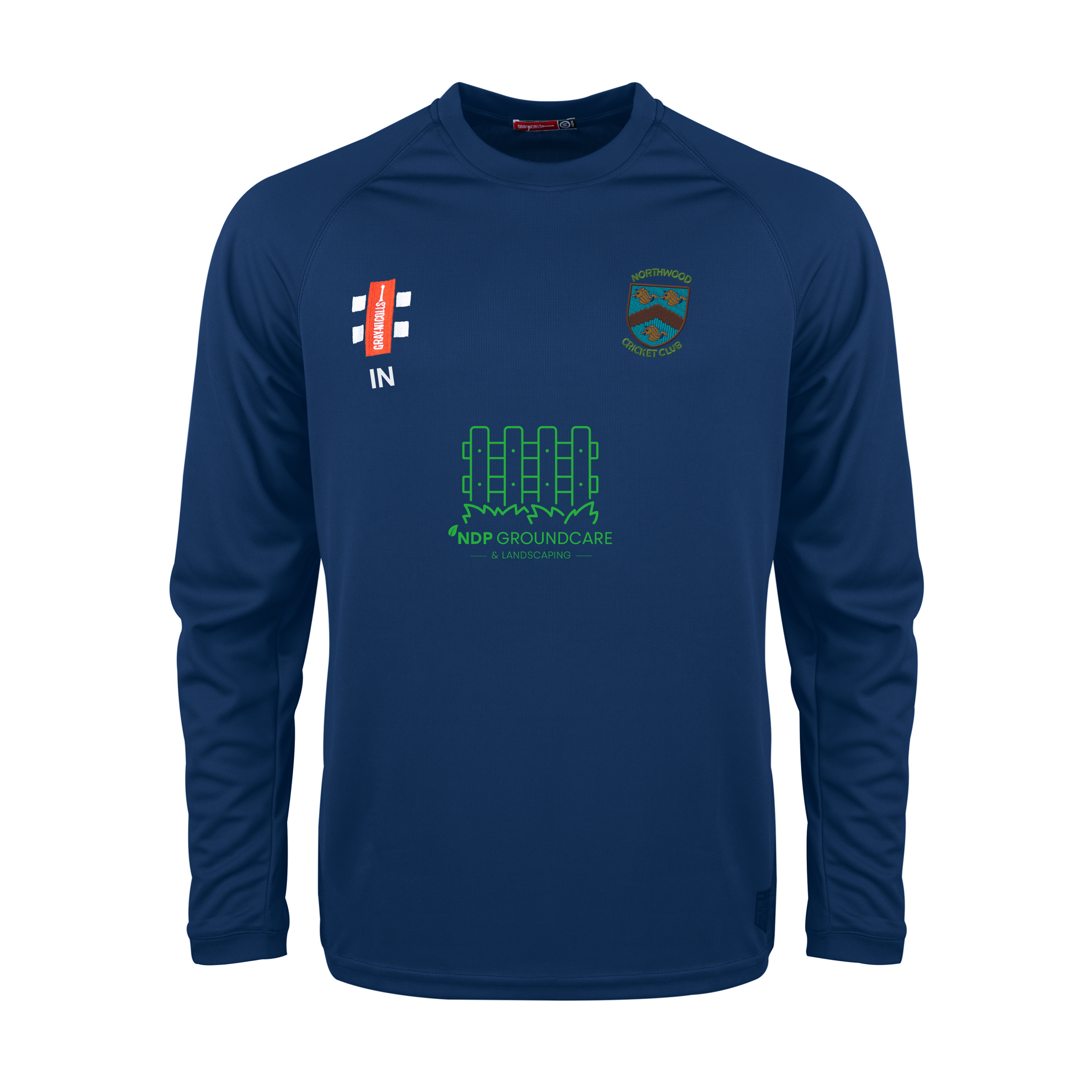 gray-nicolls-matrix-v2-maglia-manica-lunga-navy-northwood-senior-con-iniziali image 1