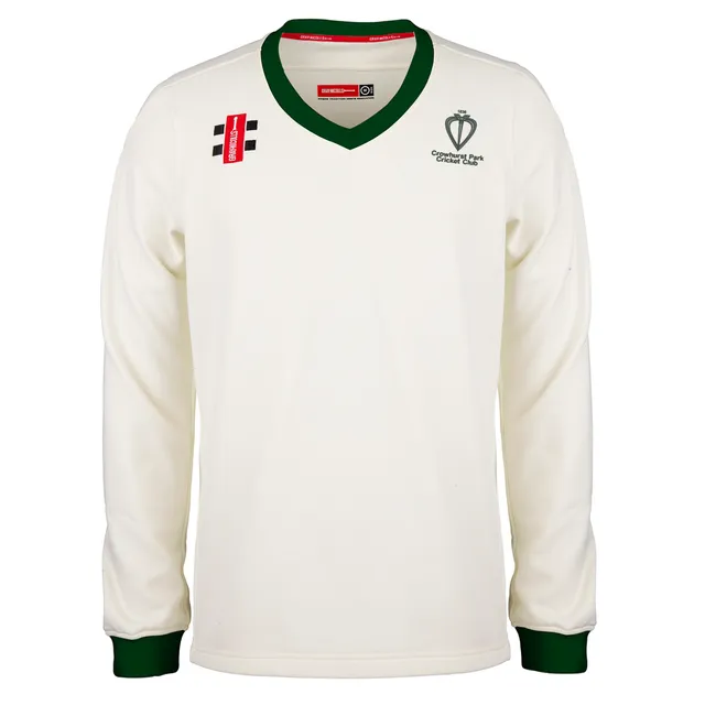 gray-nicolls-crowhurst-park-cc-maglione-match-pro-performance-avorio-verde-bambi image 1