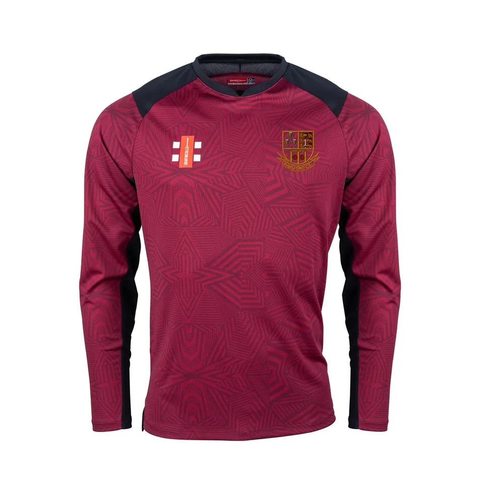 gray-nicolls-pro-t20-maglia-cricket-junior-bordeaux-nero-manica-lunga image 1