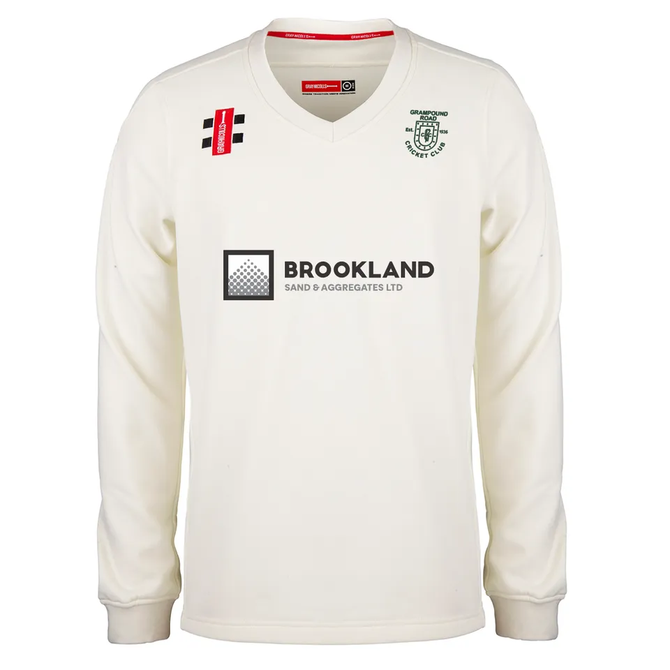 gray-nicolls-grampound-road-cc-pro-performance-maglione-match-bambino-avorio image 1