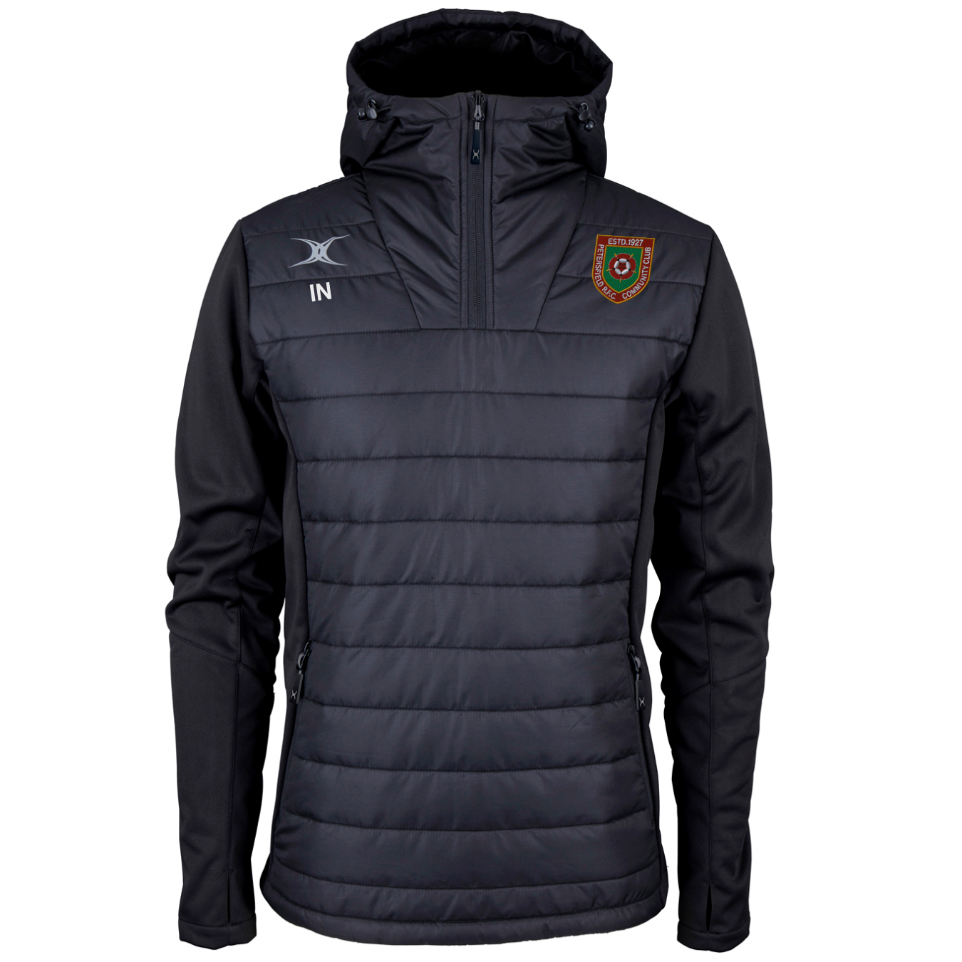 gilbert-rugby-petersfield-rfc-senior-giacca-quarter-zip-pro-active-nero image 2
