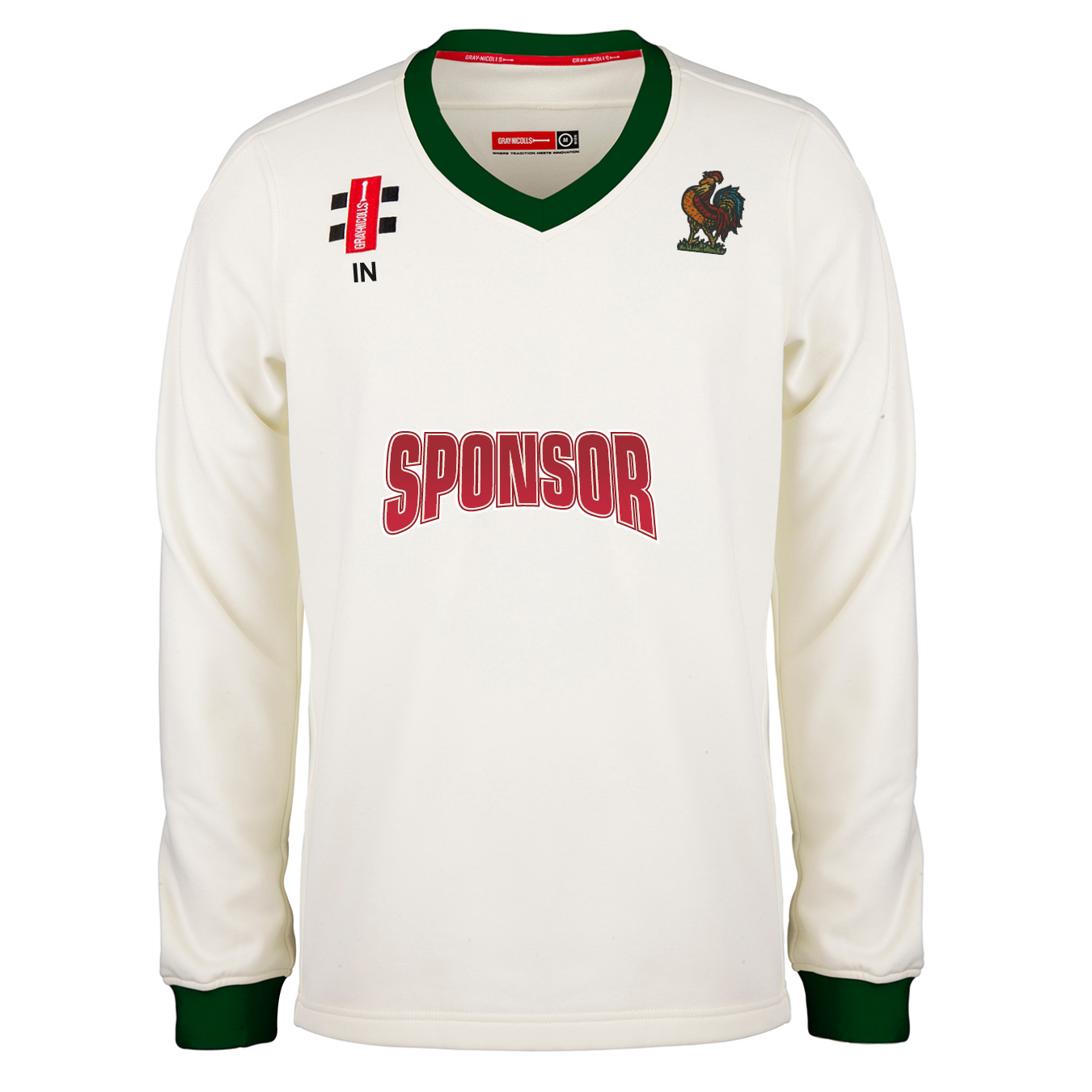 gray-nicolls-harrogate-cc-junior-maglione-match-pro-performance-avorio-verde image 1