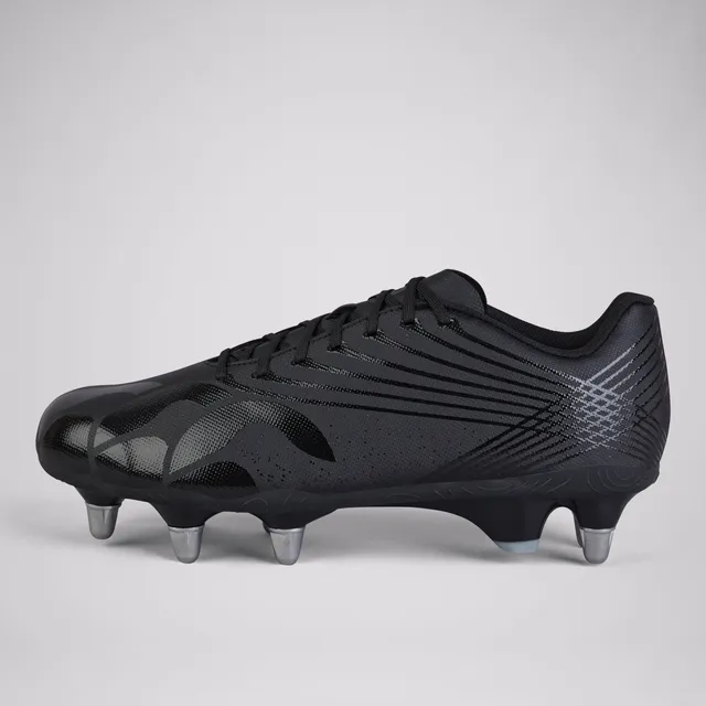 canterbury-stampede-groundbreak-team-scarpe-rugby-soft-ground-unisex-nero-grigio image 1