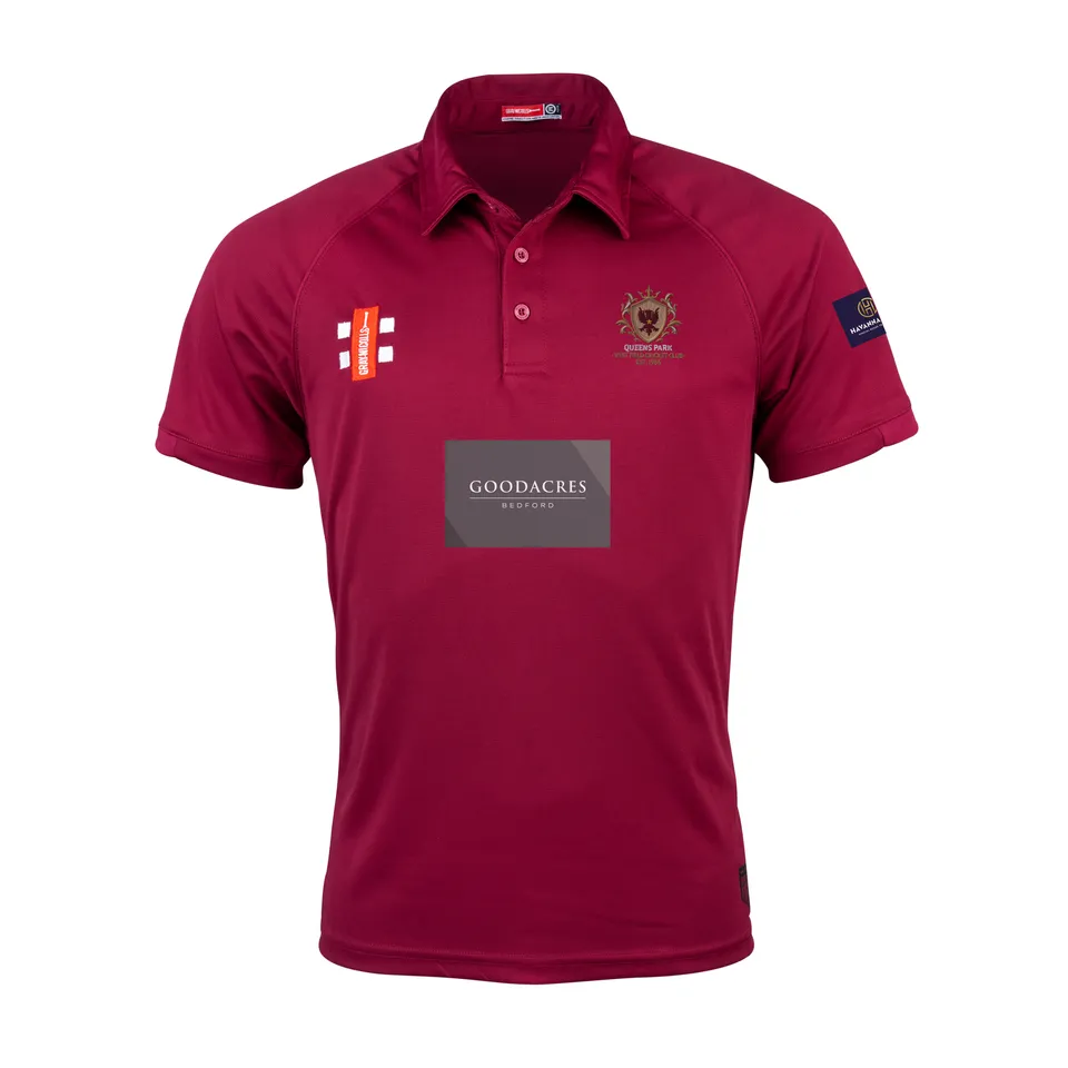 gray-nicolls-matrix-v2-polo-manica-corta-junior-queens-park-westfield-bordeaux image 1