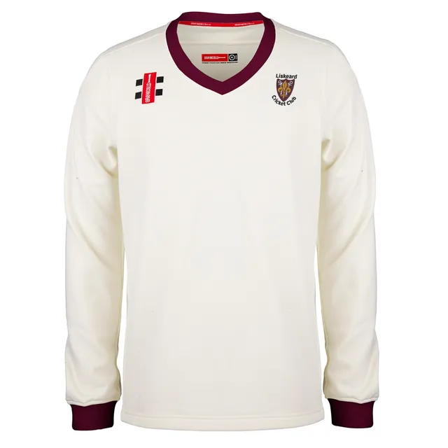 gray-nicolls-pro-performance-maglione-cricket-liskeard-cc-adulto-avorio-bordeaux image 1