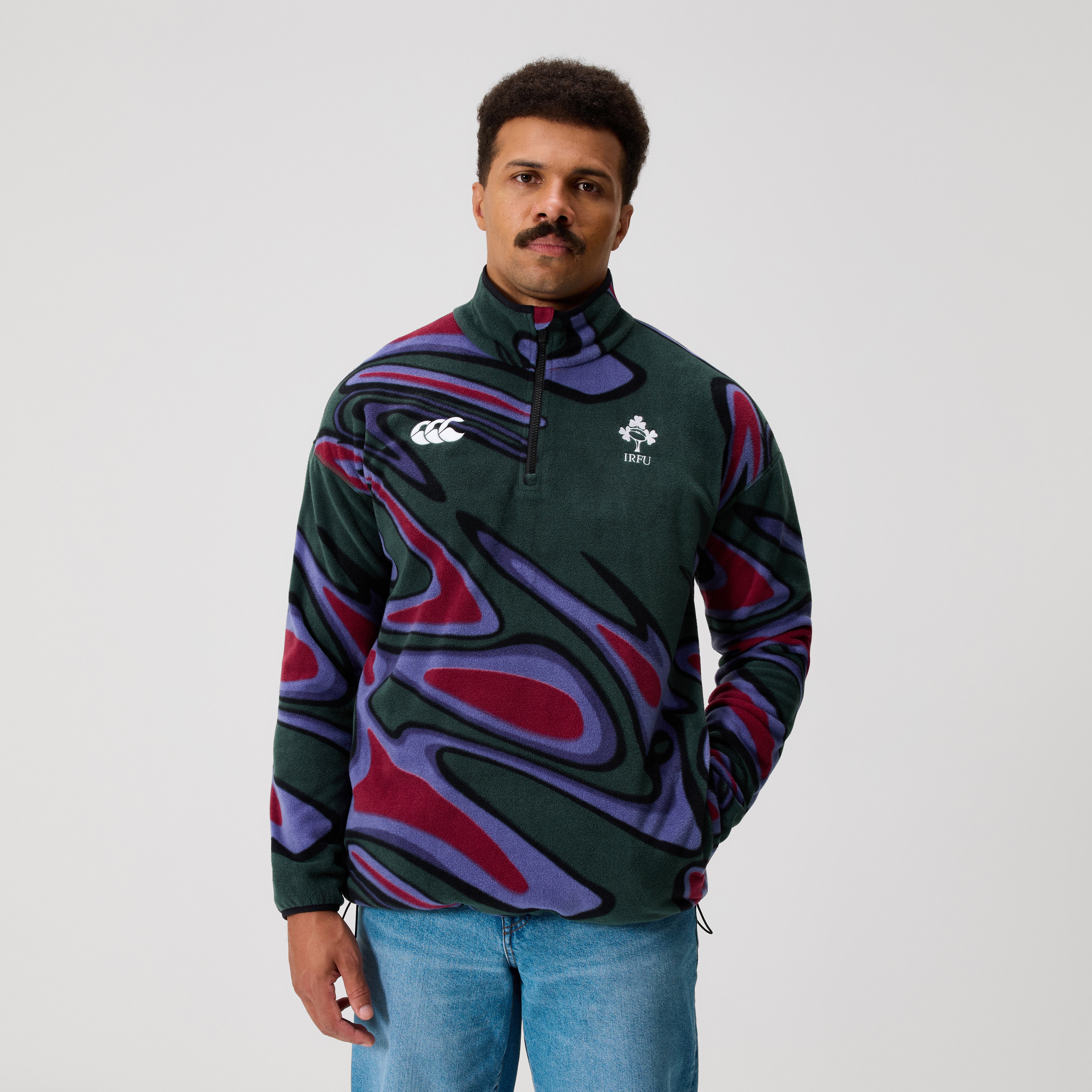 canterbury-ireland-retro-fleece-adulto-unisex-midlayer-verde-viola image 1
