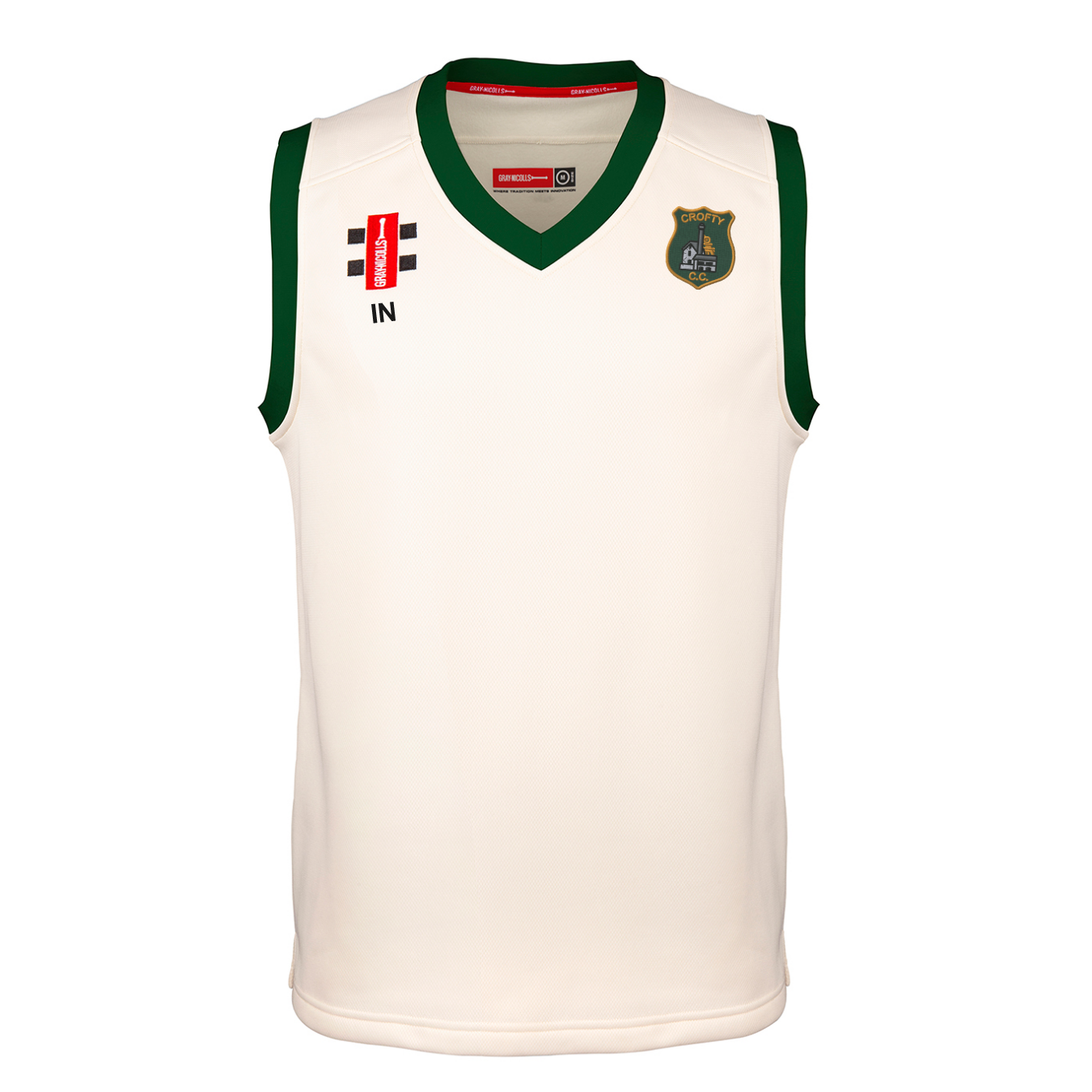 gray-nicolls-crofty-holman-cc-pro-performance-gilet-match-junior-avorio-verde image 1