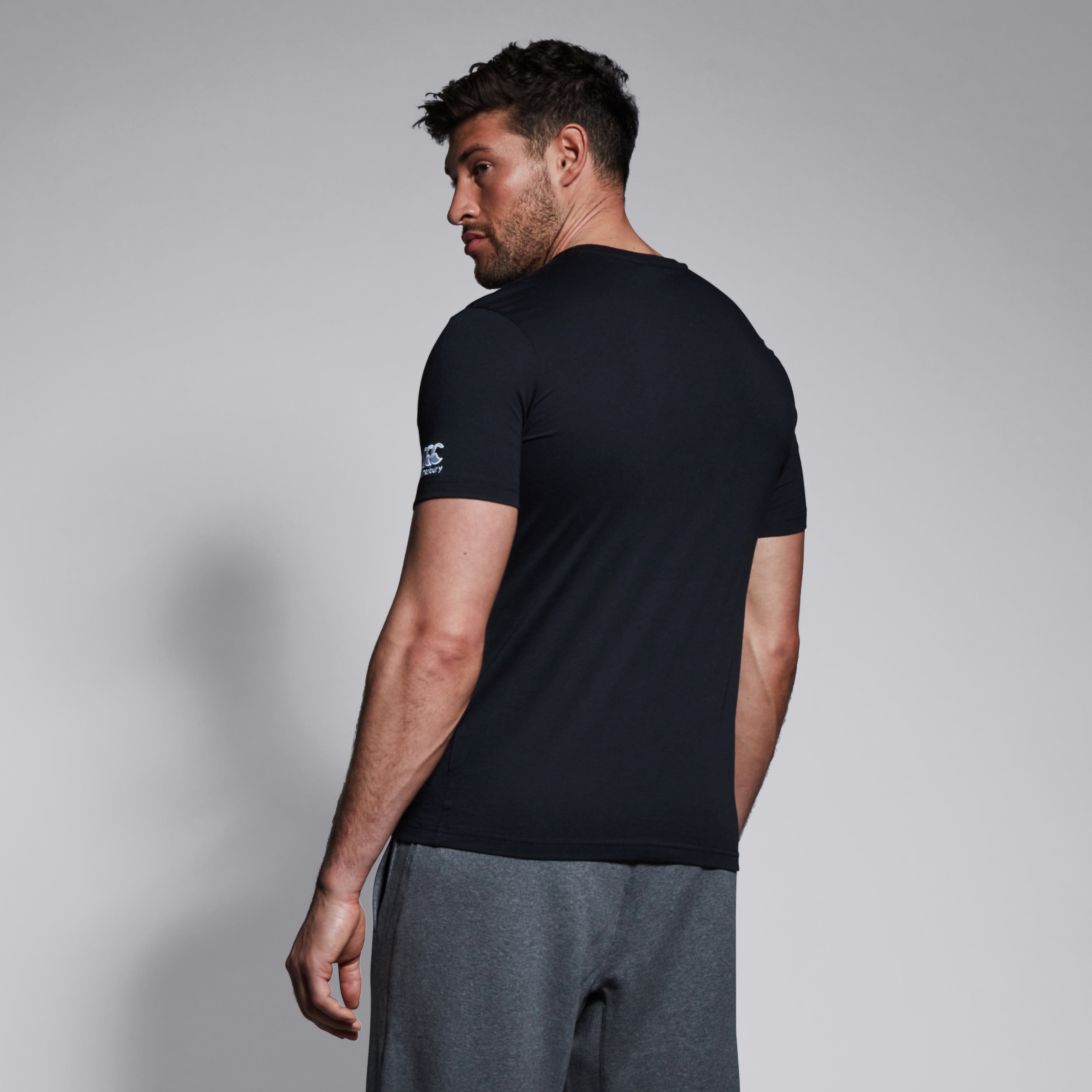 canterbury-club-plain-tee-t-shirt-uomo-nera-personalizzabile image 5