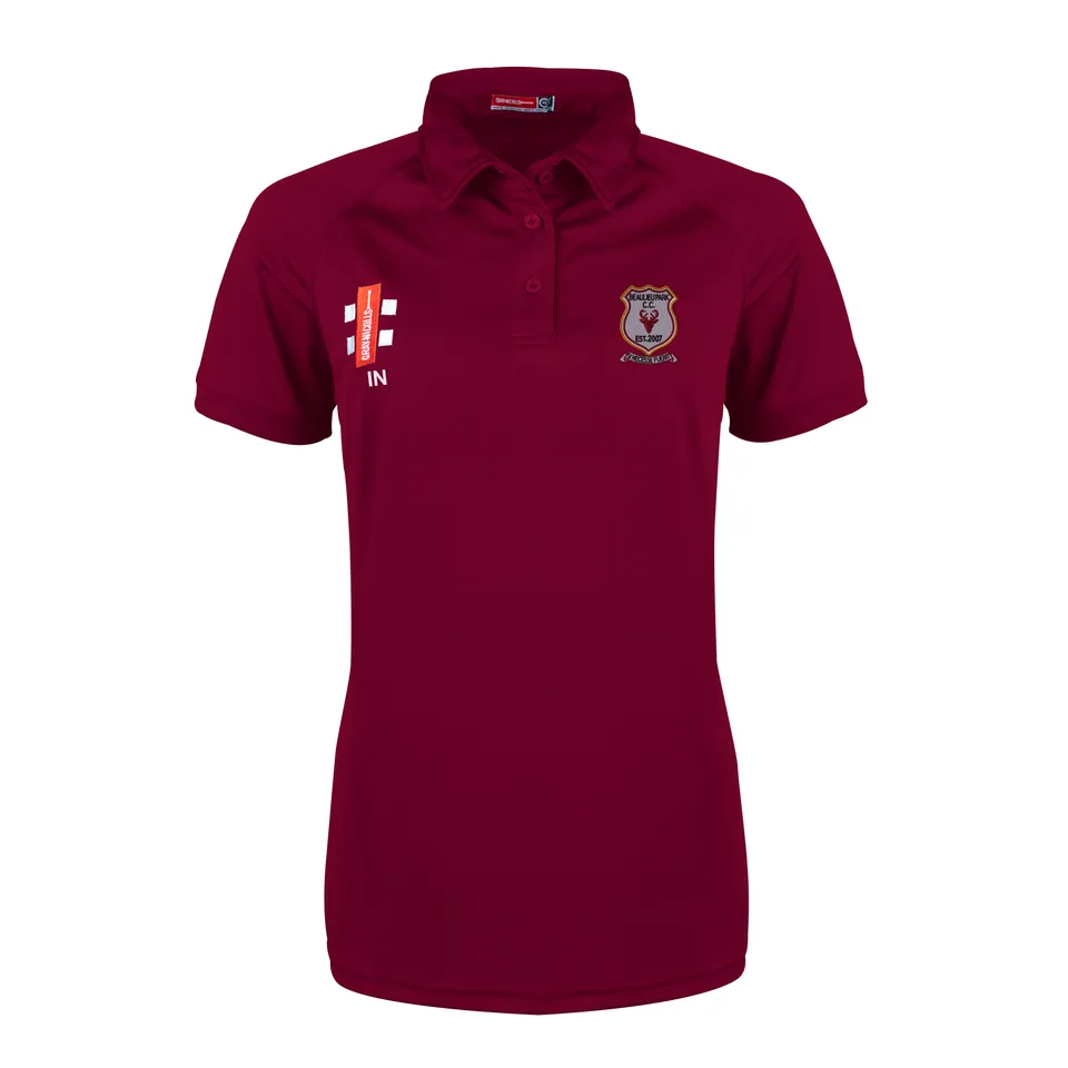 gray-nicolls-beaulieu-park-cc-donna-matrix-v2-polo-cricket-manica-corta-bordeaux image 1