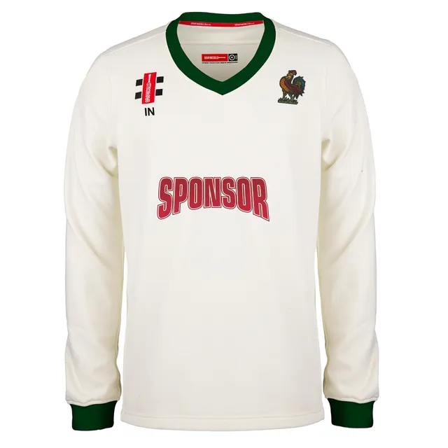 gray-nicolls-harrogate-cc-junior-maglione-match-pro-performance-avorio-verde image 1