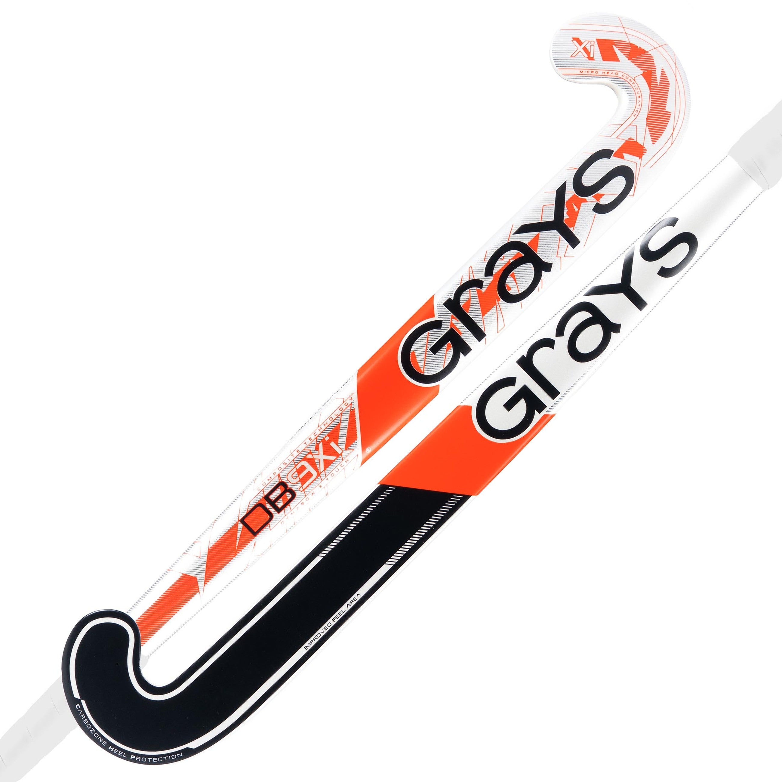 grays-db9xi-dynabow-mazza-hockey-prato-composita-bianco-arancione-argento image 1