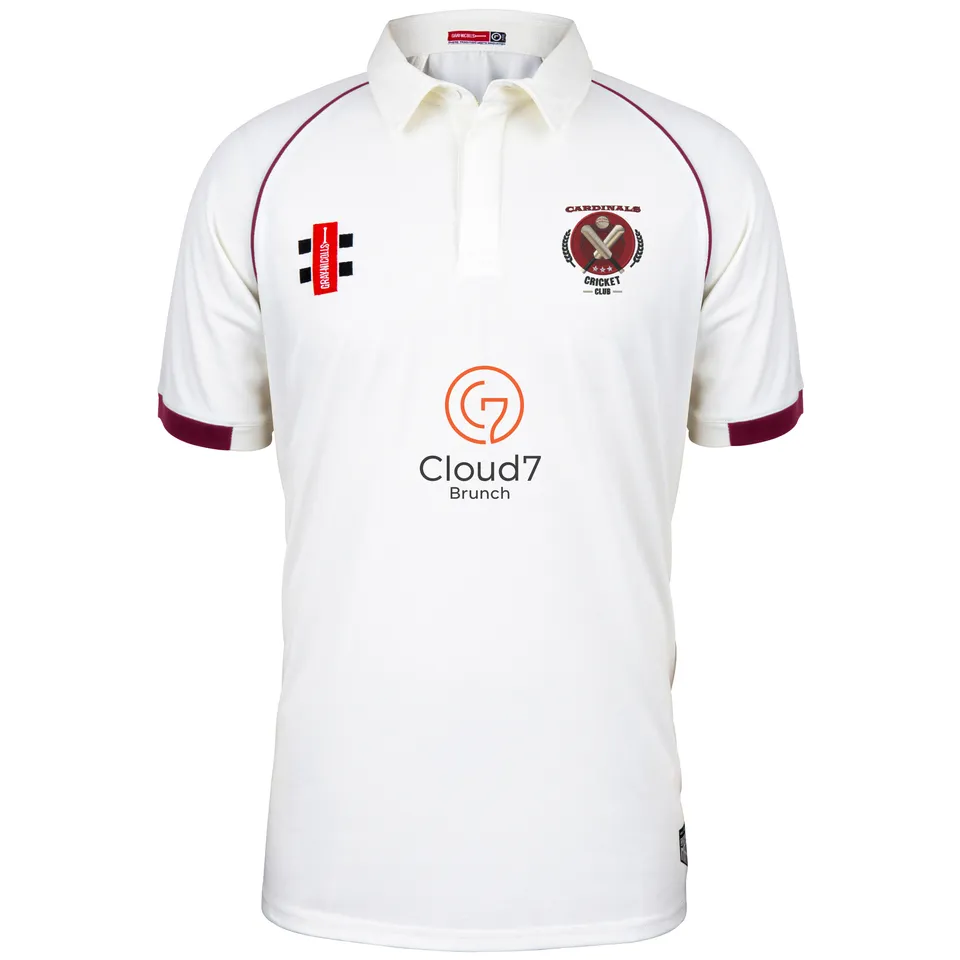 gray-nicolls-matrix-v2-maglia-cricket-s-s-junior-crs-cardinals-cc-avorio-bordeau image 1