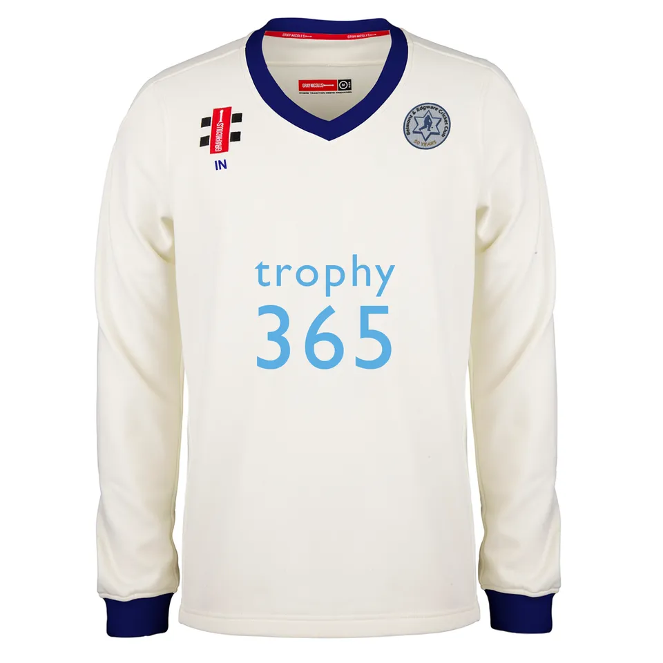 gray-nicolls-pro-performance-maglione-match-junior-belmont-edgware-cc-avorio-nav image 1