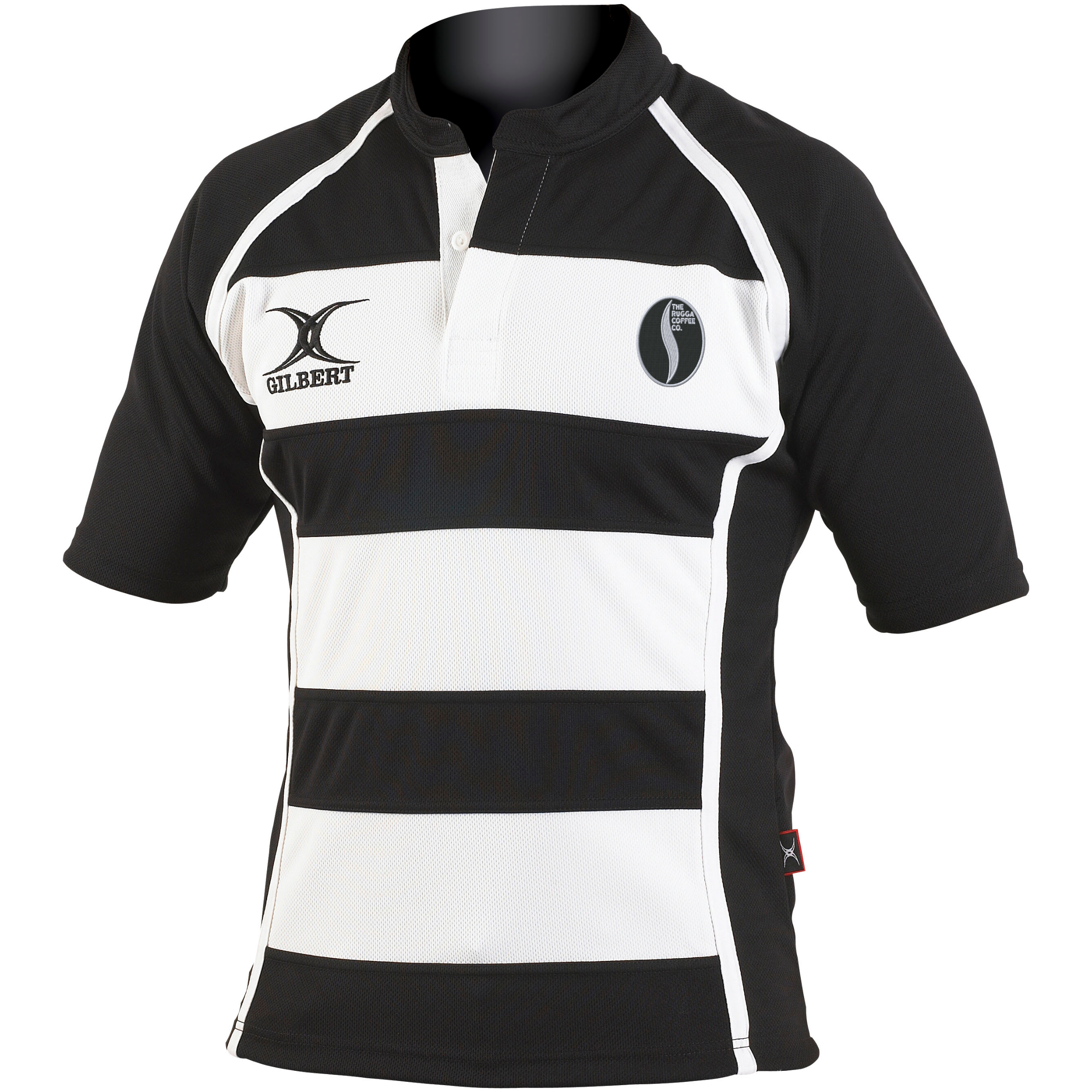 gilbert-rugby-xact-ii-maglia-rugby-rugga-coffee-senior-nero-bianco image 1