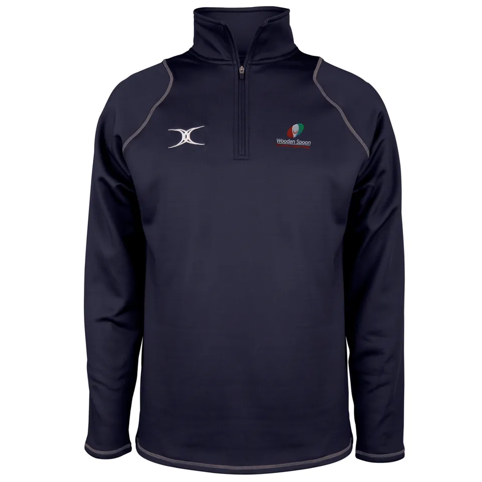 gilbert-rugby-wooden-spoon-quest-pile-1-4-zip-junior-blu-navy-scuro image 1