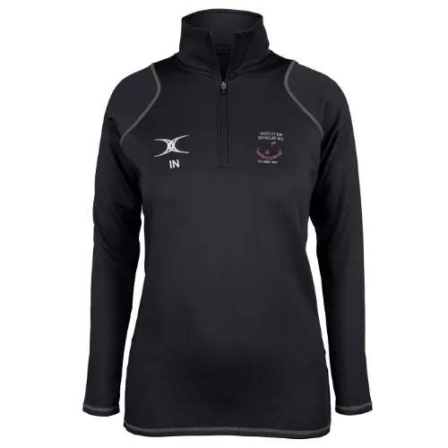 gilbert-rugby-whitley-bay-rockcliff-rfc-donna-pile-quest-1-4-zip-nero image 1