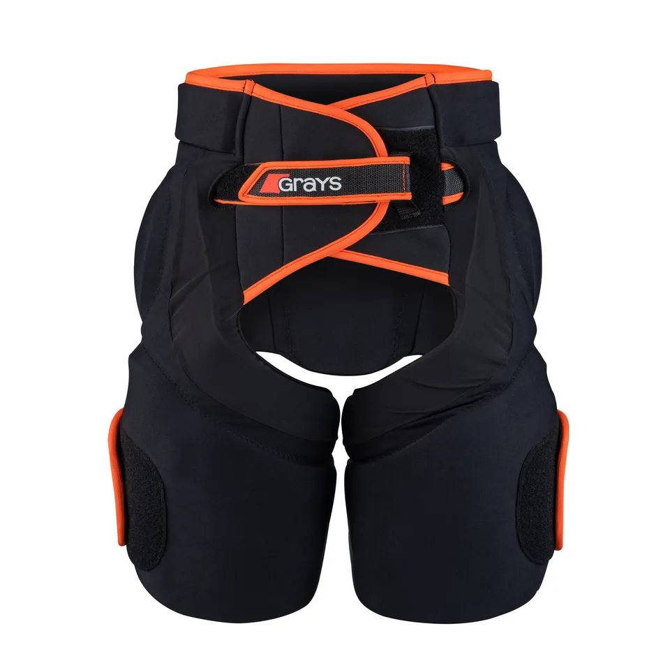 grays-elite-pantaloncini-imbottiti-portiere-hockey-junior-nero-arancione image 1