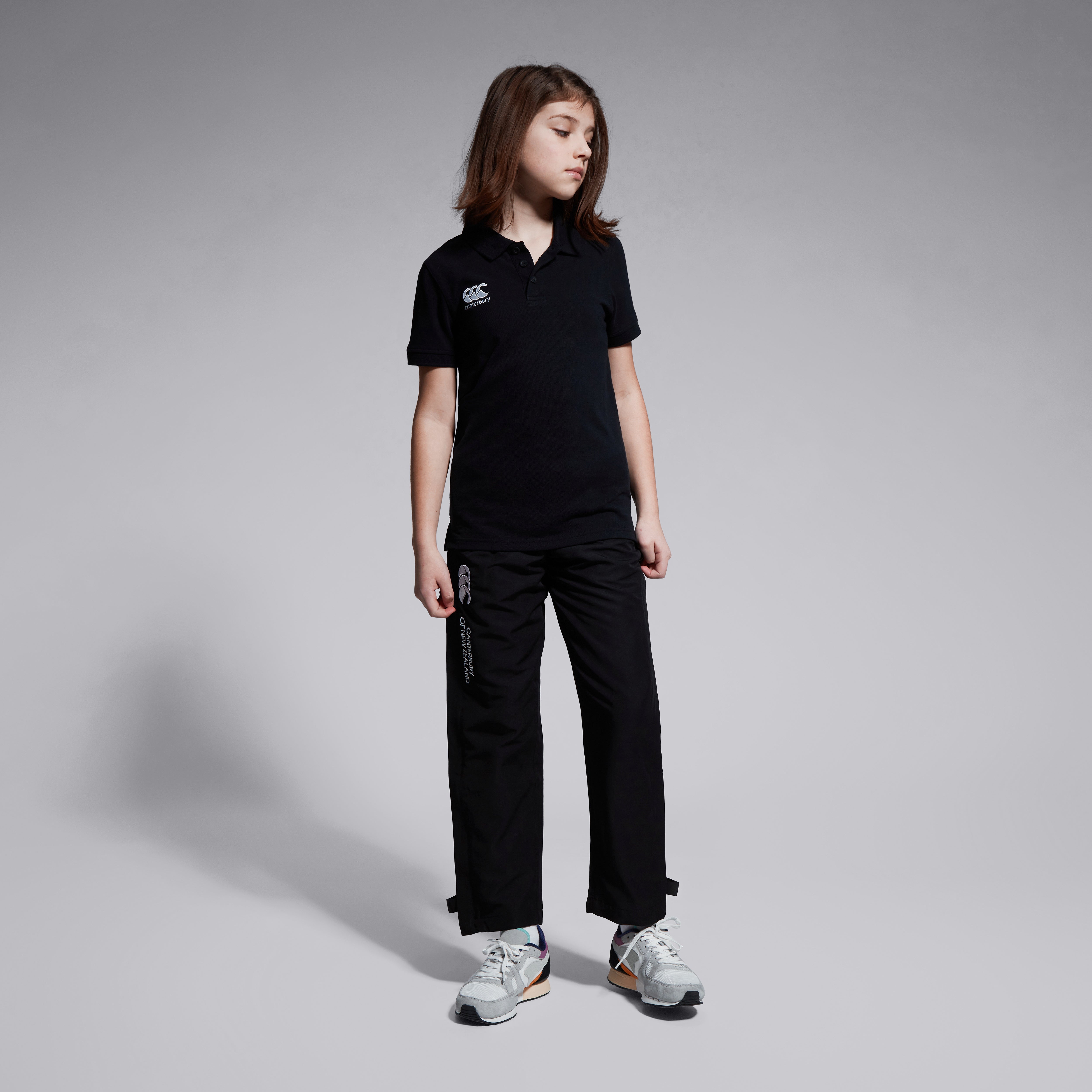 canterbury-waimak-polo-junior-unisex-black-polo-rugby-bambino image 1