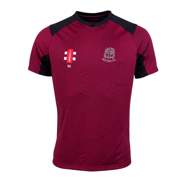 gray-nicolls-sutton-cc-st-helens-pro-t20-s-s-shirt-senior-maroon-black image 1