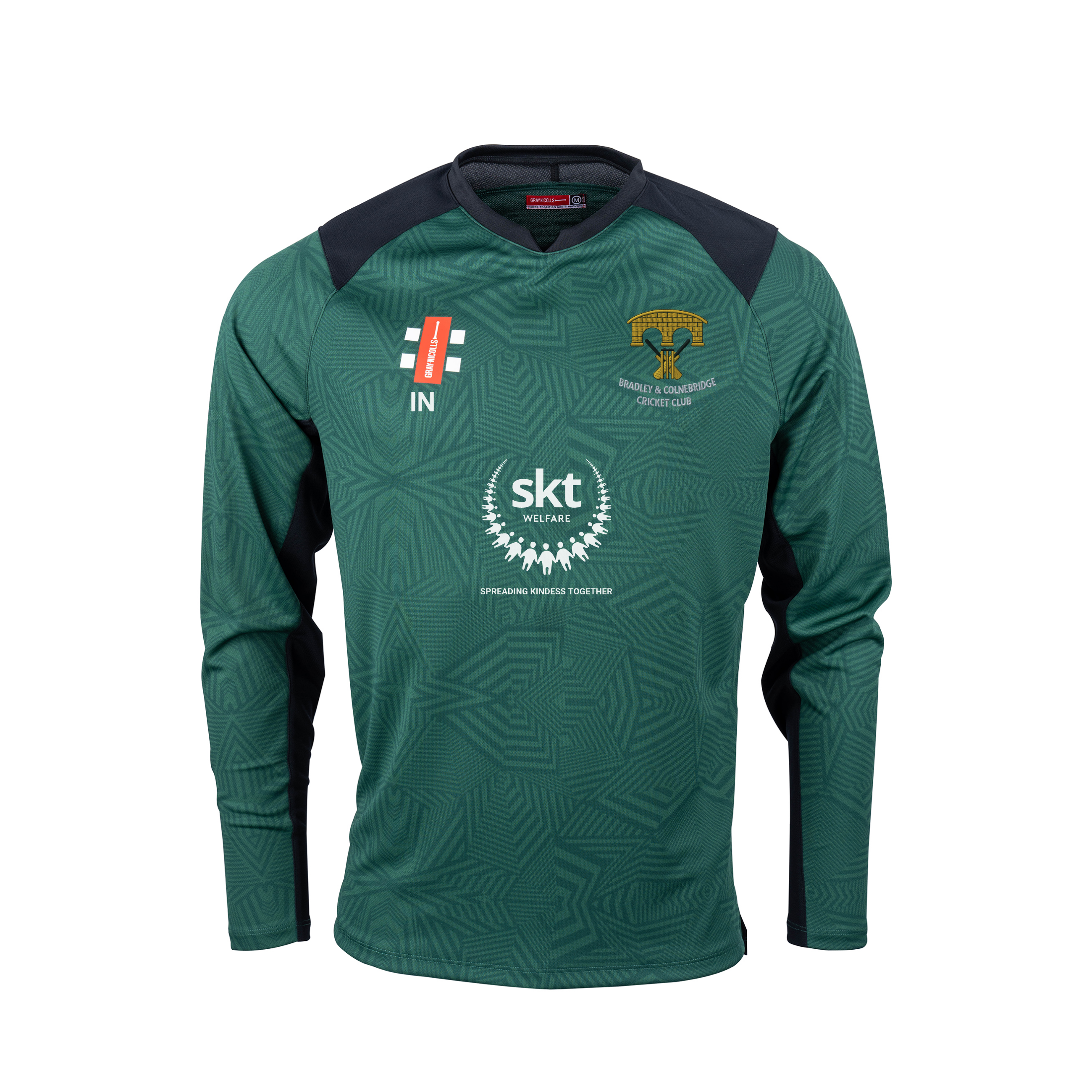 gray-nicolls-bradley-colnebridge-cc-junior-pro-t20-maglia-manica-lunga-verde-ner image 1