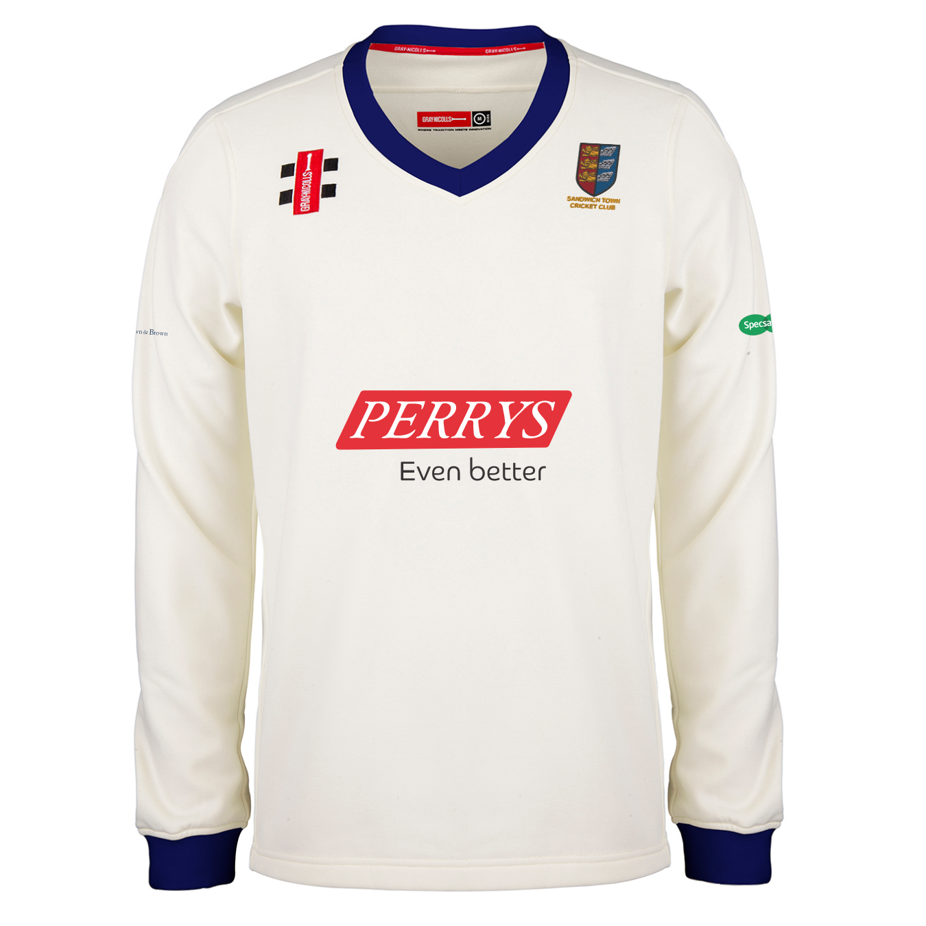 gray-nicolls-sandwich-town-cc-pro-performance-maglione-cricket-bambino-avorio-bl image 1