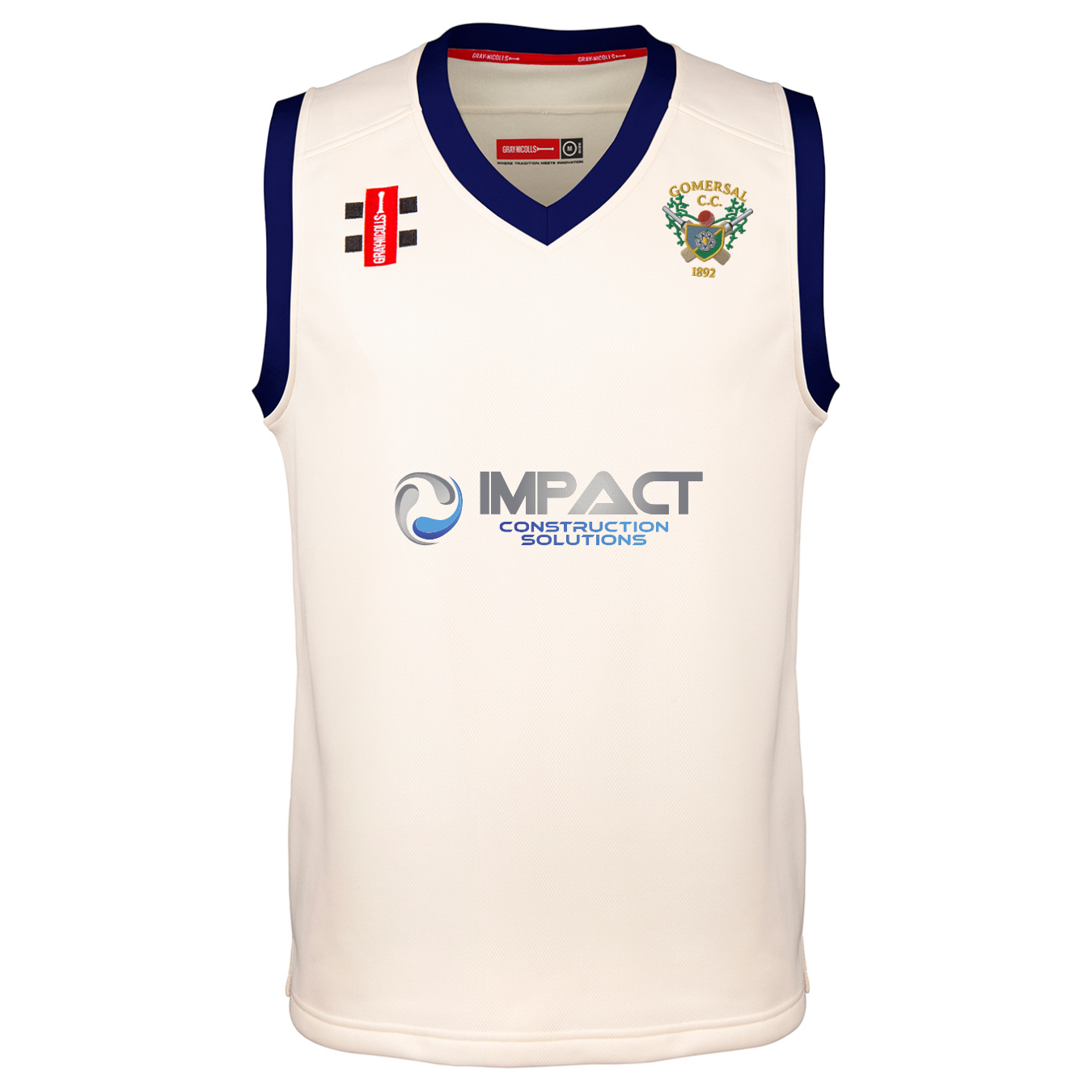 gray-nicolls-pro-performance-gilet-cricket-gomersal-cc-junior-avorio-navy image 1