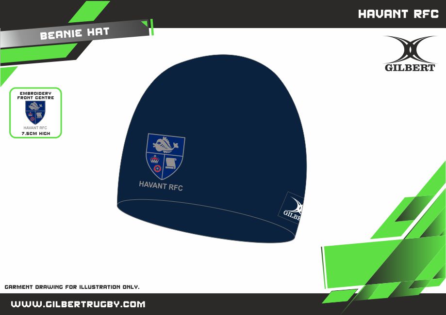 gilbert-rugby-havant-rfc-beanie-hat-blu-navy-cappello-invernale-rugby-unisex image 2