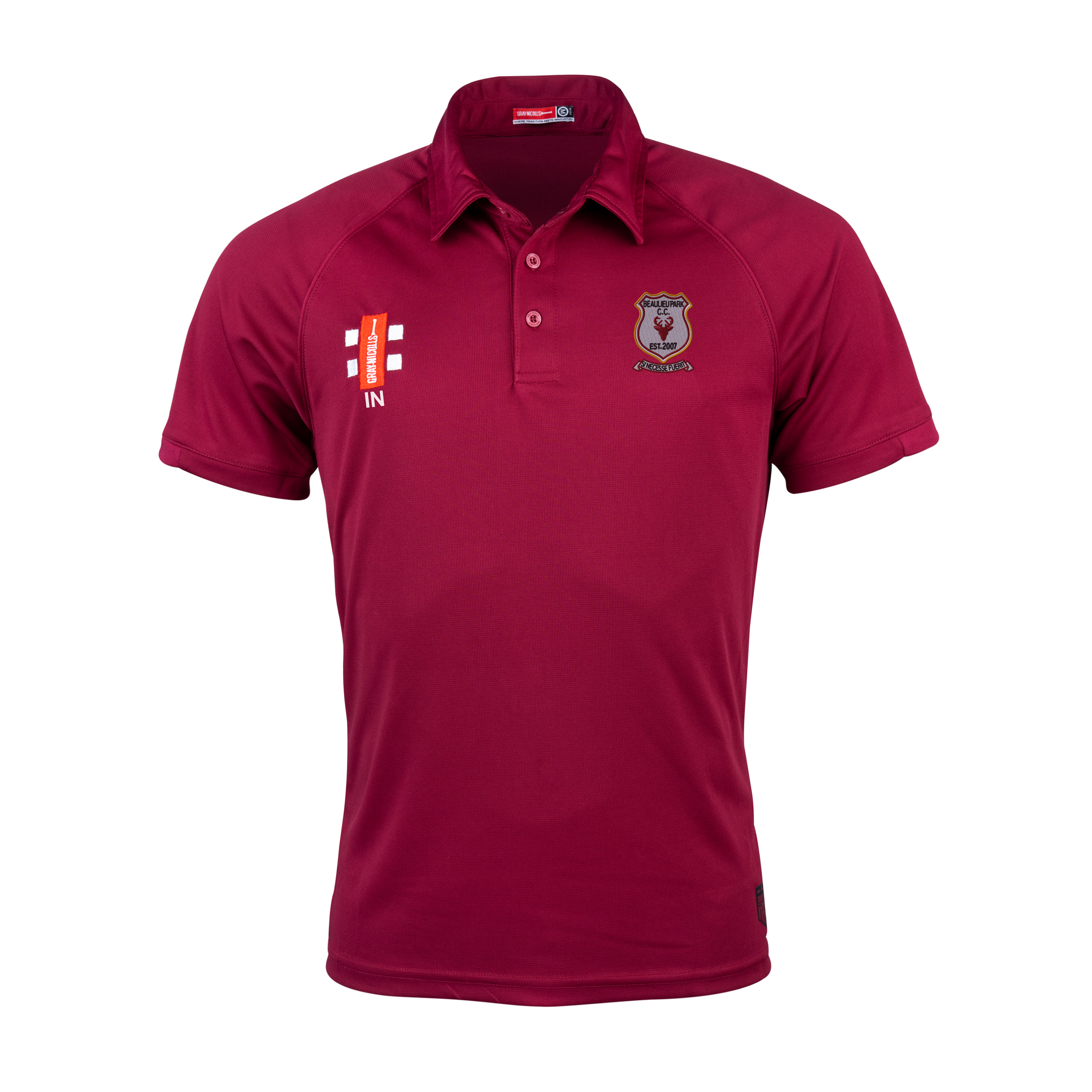 gray-nicolls-beaulieu-park-cc-matrix-v2-polo-senior-polo-cricket-bordeaux-manica image 1