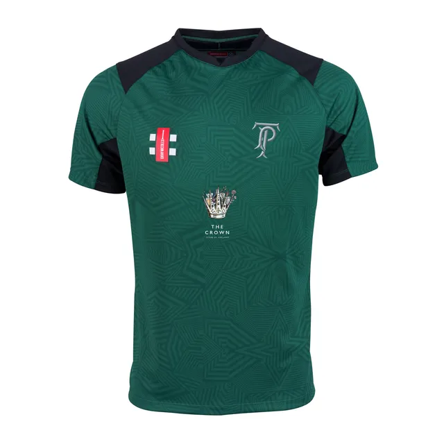 gray-nicolls-tendring-park-cc-maglia-pro-t20-manica-corta-verde-nero-senior image 1