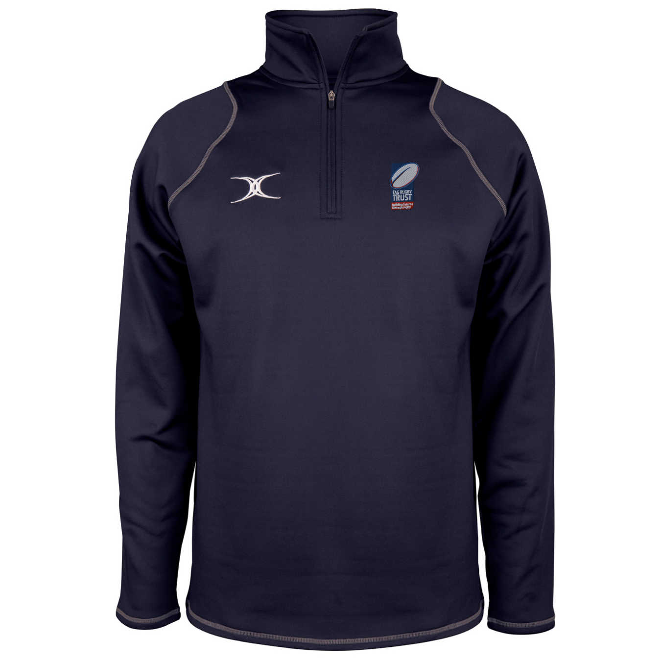 gilbert-rugby-quest-felpa-1-4-zip-uomo-dark-navy-tag-rugby-trust-senior image 1