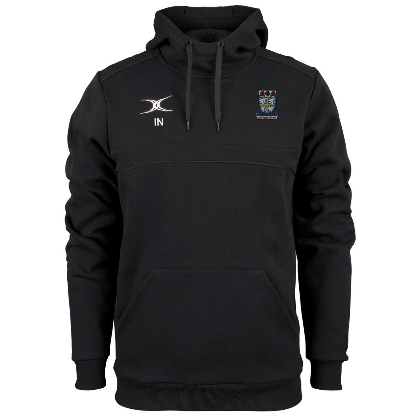 gilbert-rugby-photon-felpa-con-cappuccio-uomo-senior-nero-university-college image 1